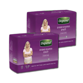Depend | תחתוני ספיגה לנשים מידה  S/M מארז זוגי
