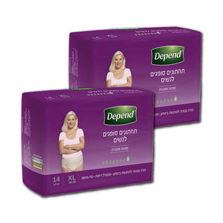 Depend | תחתוני ספיגה לנשים מידה XL מארז זוגי